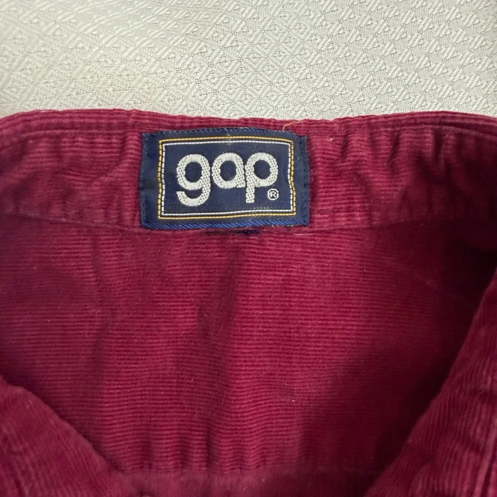 Vintage 1970s GAP Corduroy Red Heritage Workwear Button Down Men’s Small - Picture 2 of 5